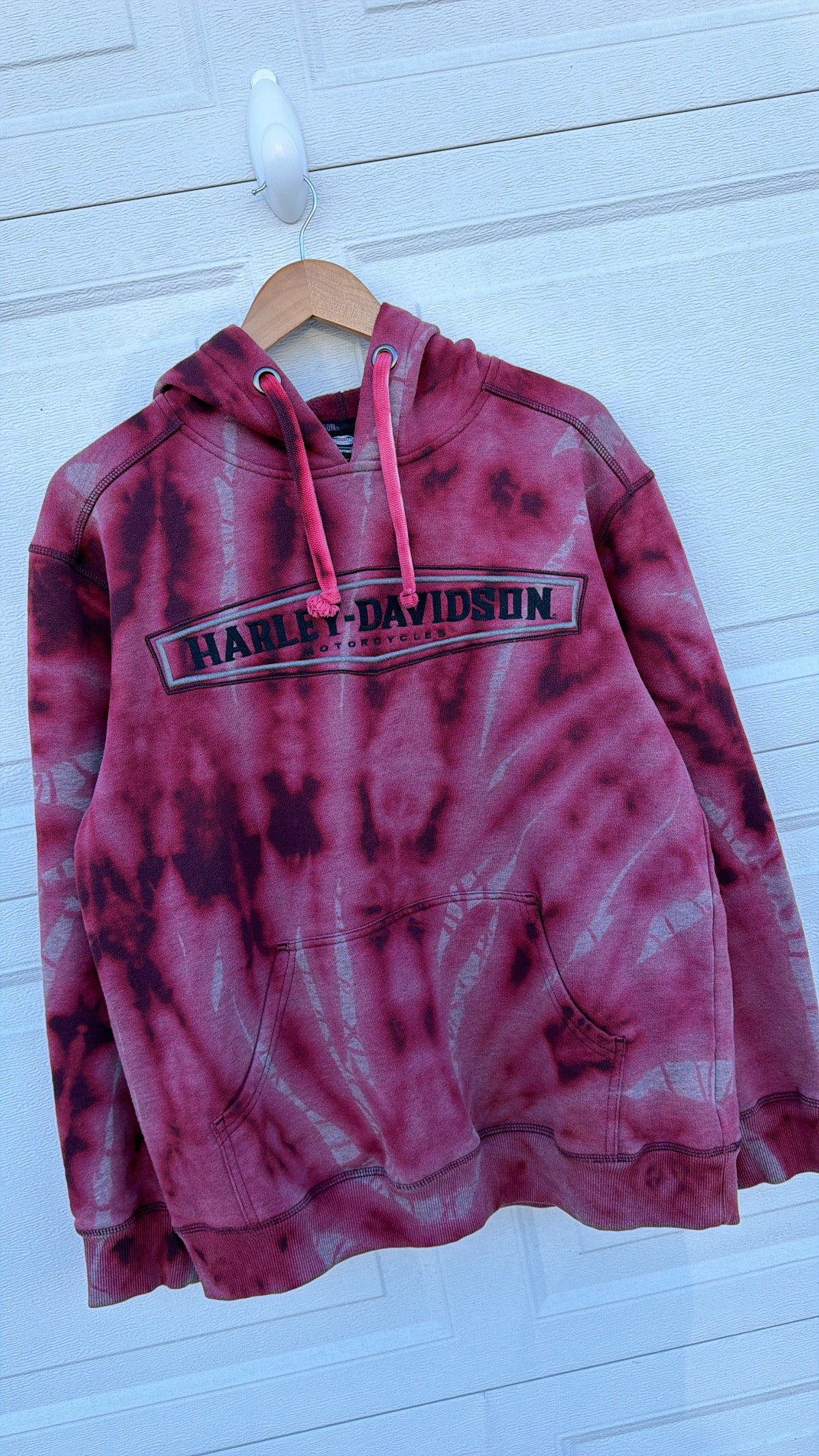 2000s Harley Embroidered Hoodie - L