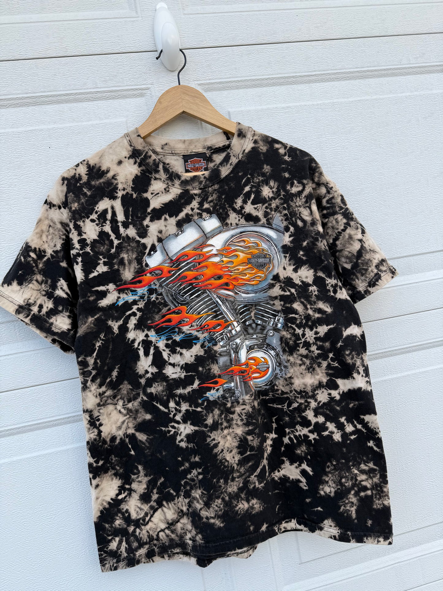 2001 Harley Bleach Dye Tee - L