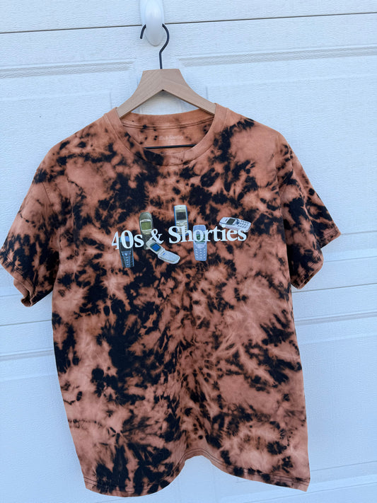 40s & Shorties Y2K Bleach Dye Tee - L