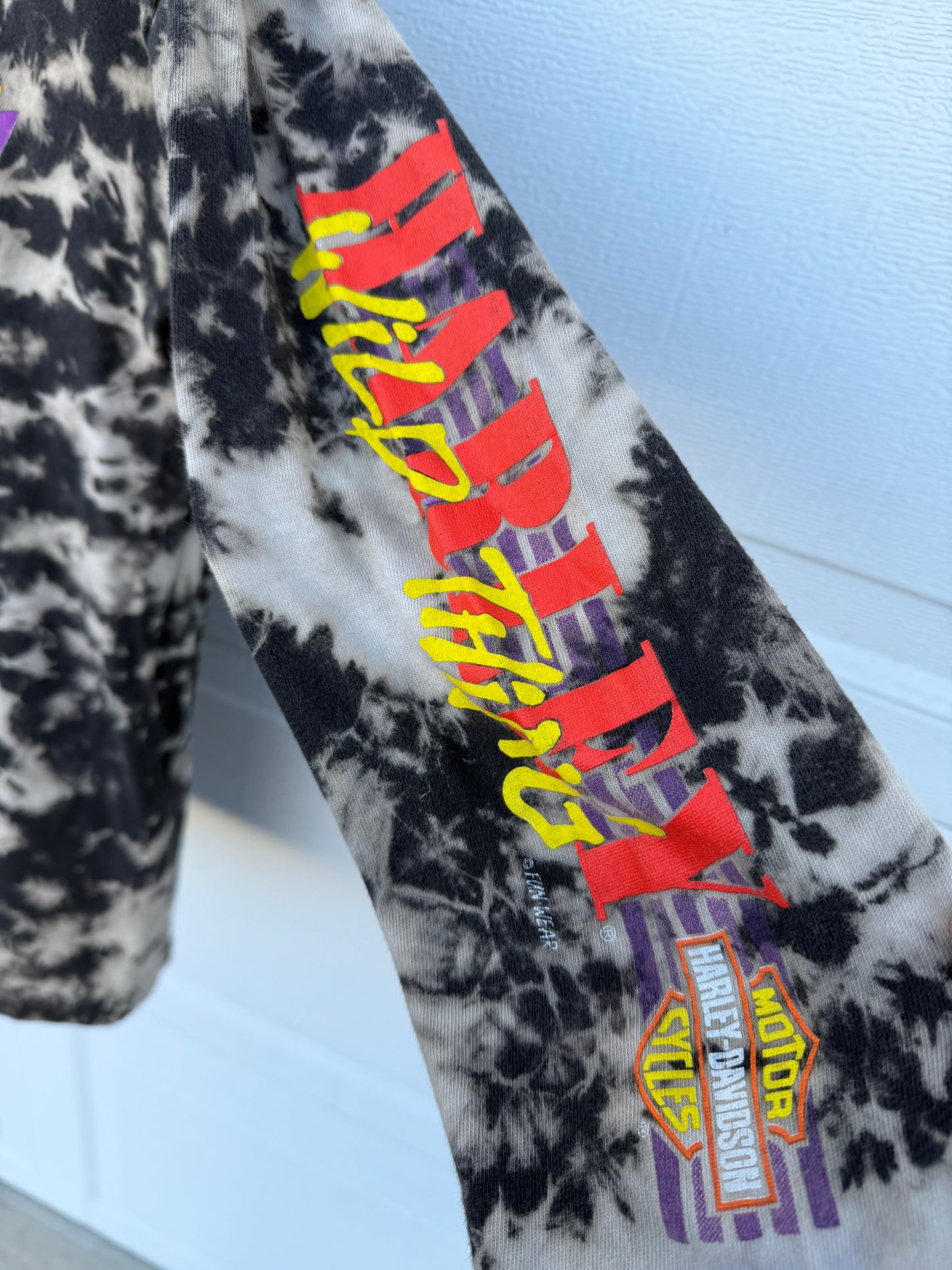 1992 Harley Taz Mockneck Bleach Dye Long Sleeve - XS