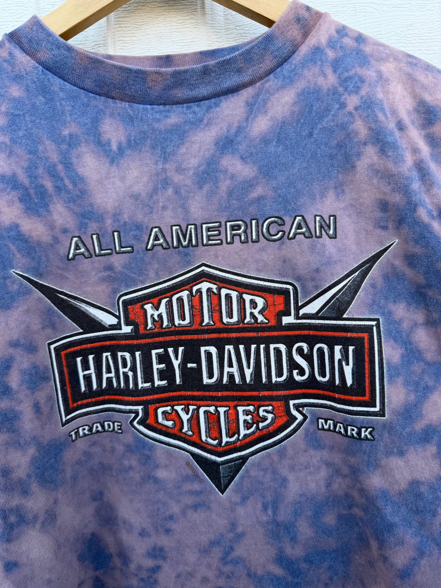 2000 Harley Bleach Dye Tee - L