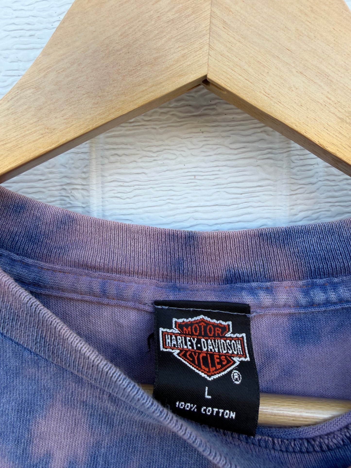 2000 Harley Bleach Dye Tee - L