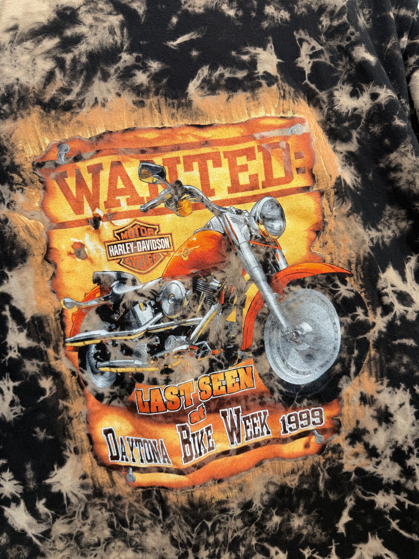 1999 Harley Daytona Bleach Dye Tee - L