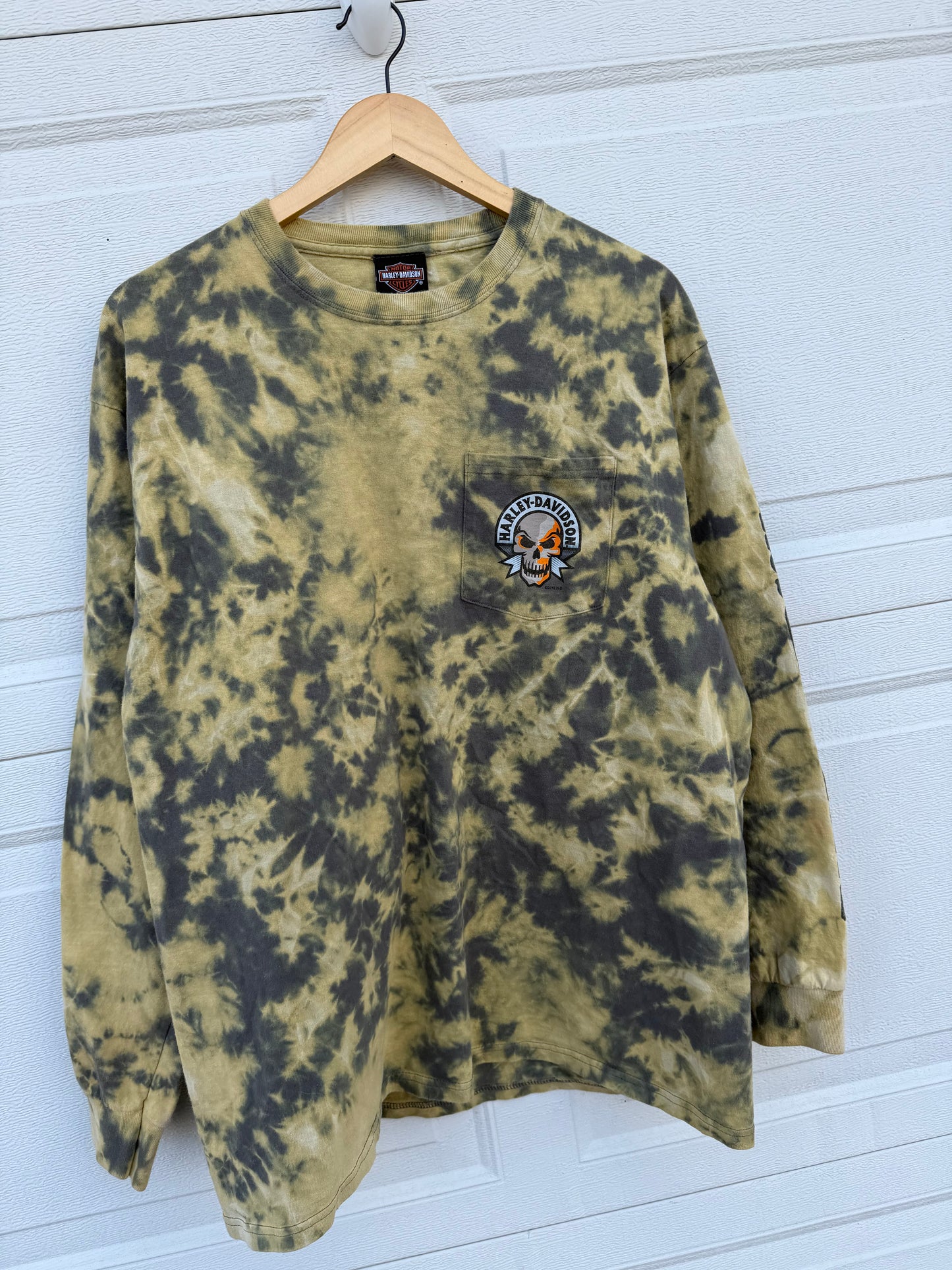 2018 Harley Pocket Bleach Dye Long Sleeve - XL