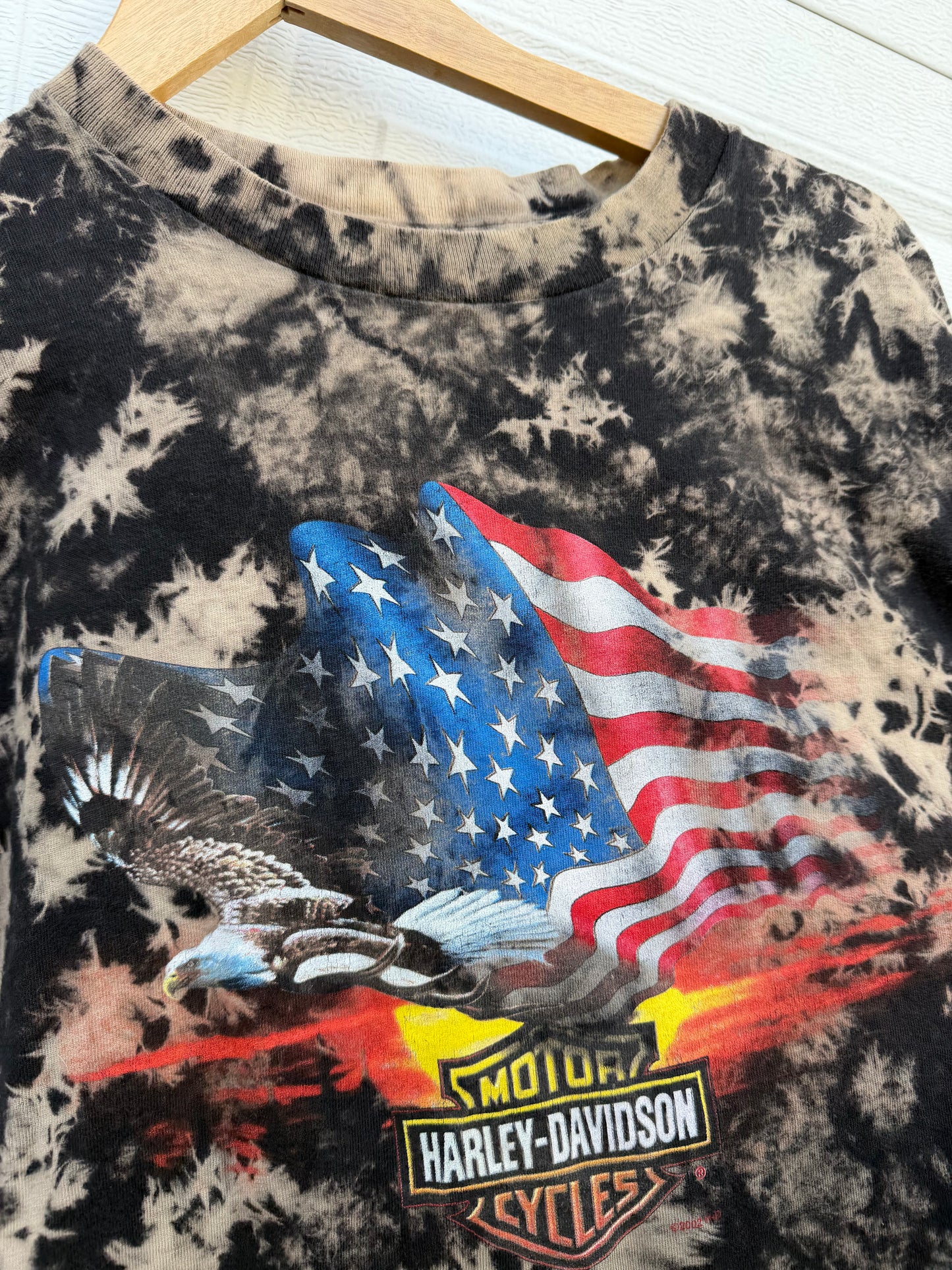 2002 Harley Bleach Dye Tee - L