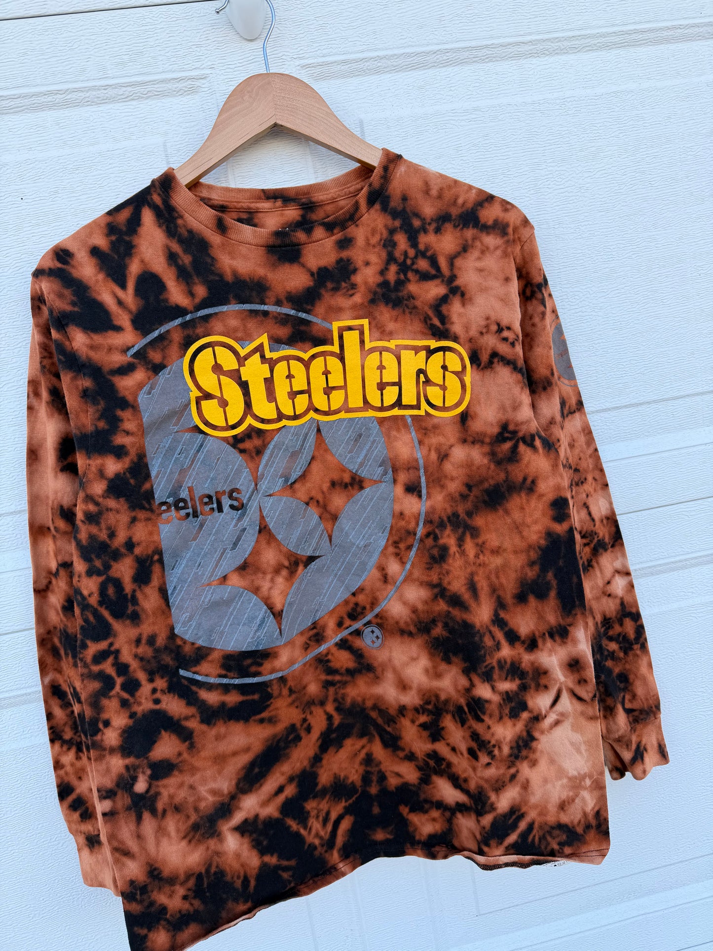 Steelers Bleach Dye Long Sleeve - M