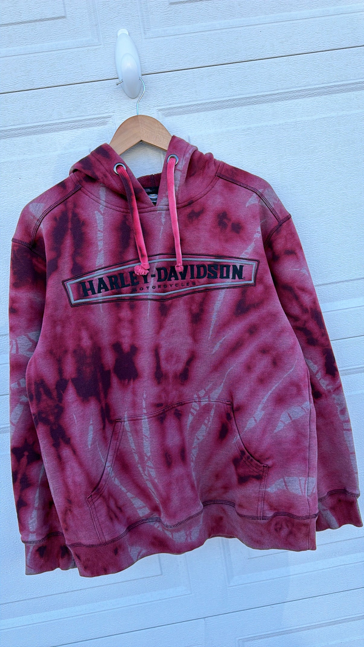 2000s Harley Embroidered Hoodie - L