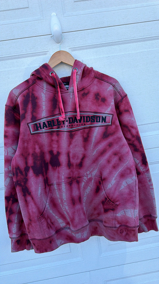 2000s Harley Embroidered Hoodie - L