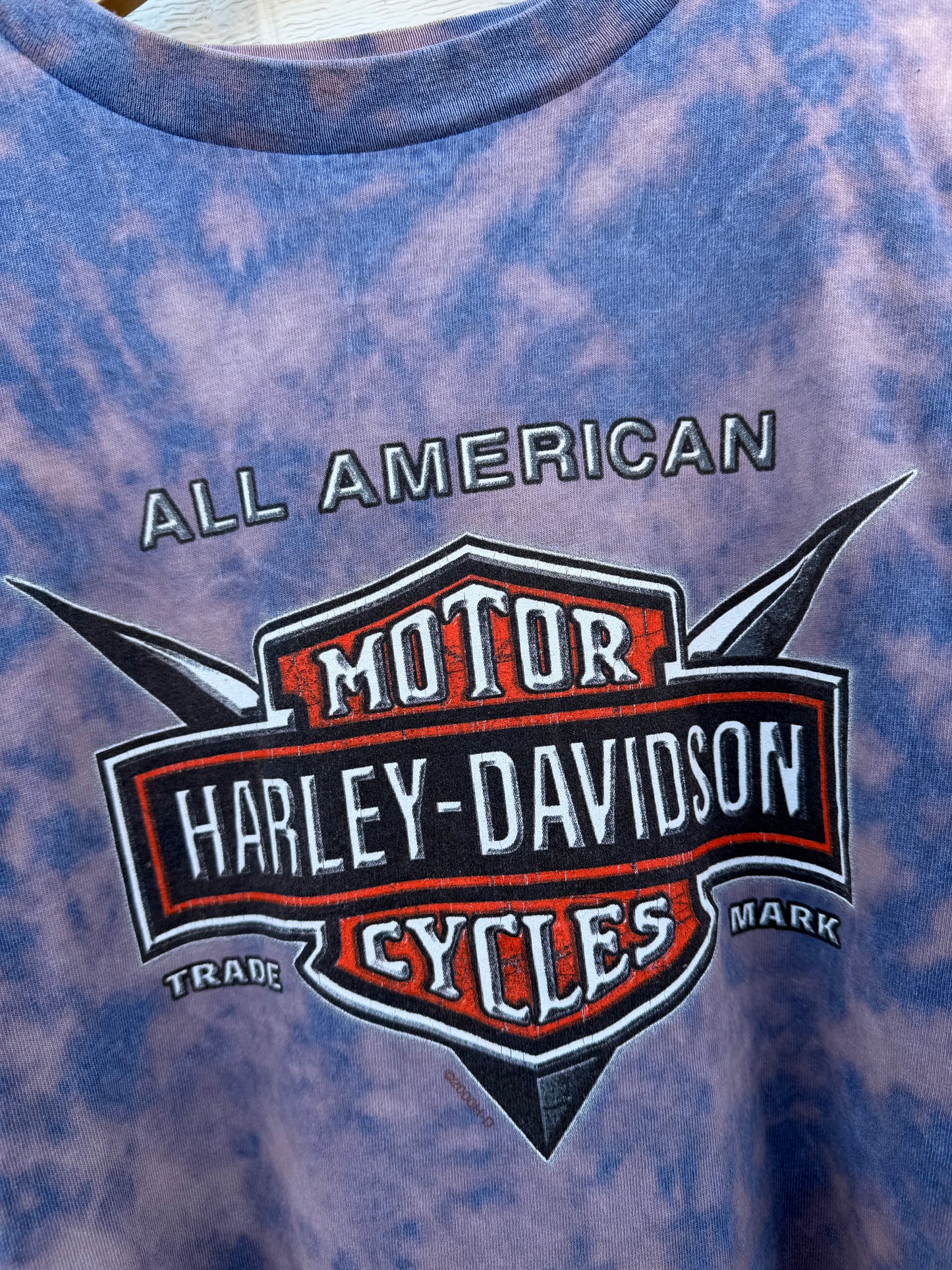 2000 Harley Bleach Dye Tee - L