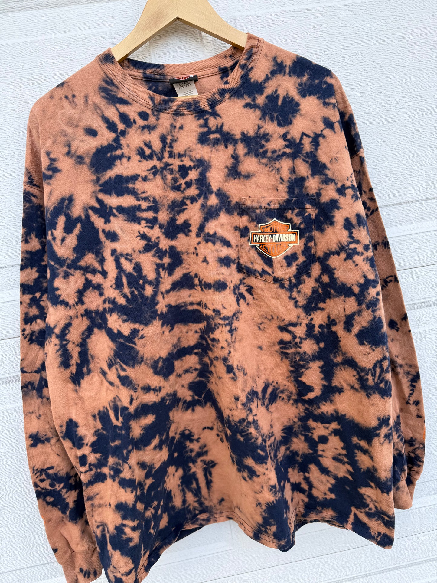 2017 Harley Pocket Bleach Dye Long Sleeve - XXL