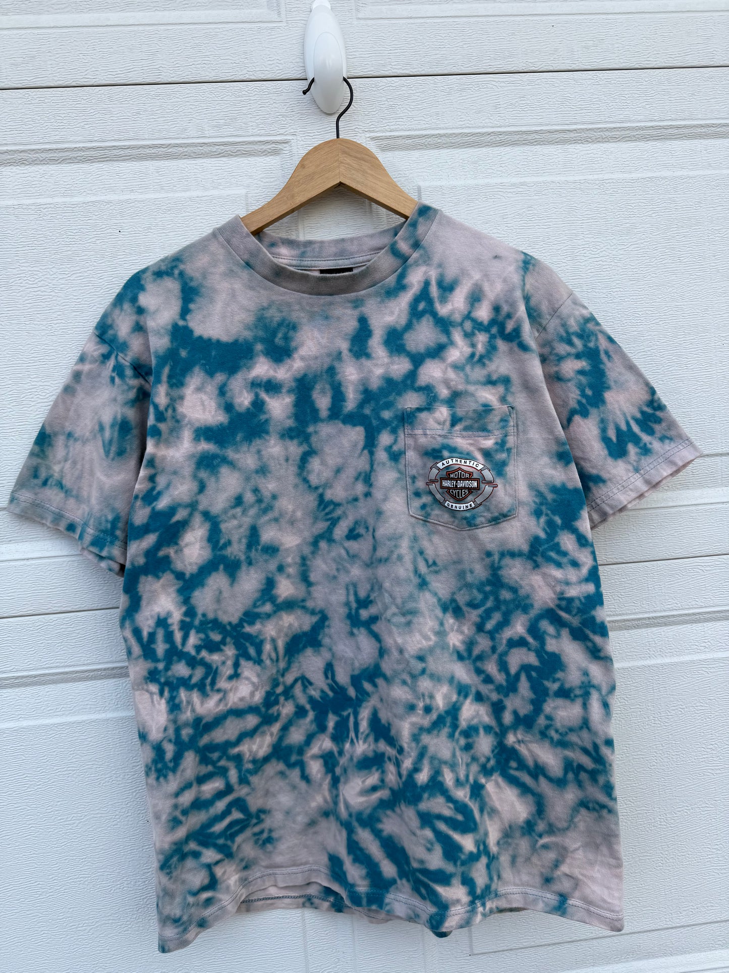 2000 Harley Pocket Bleach Dye Tee - L