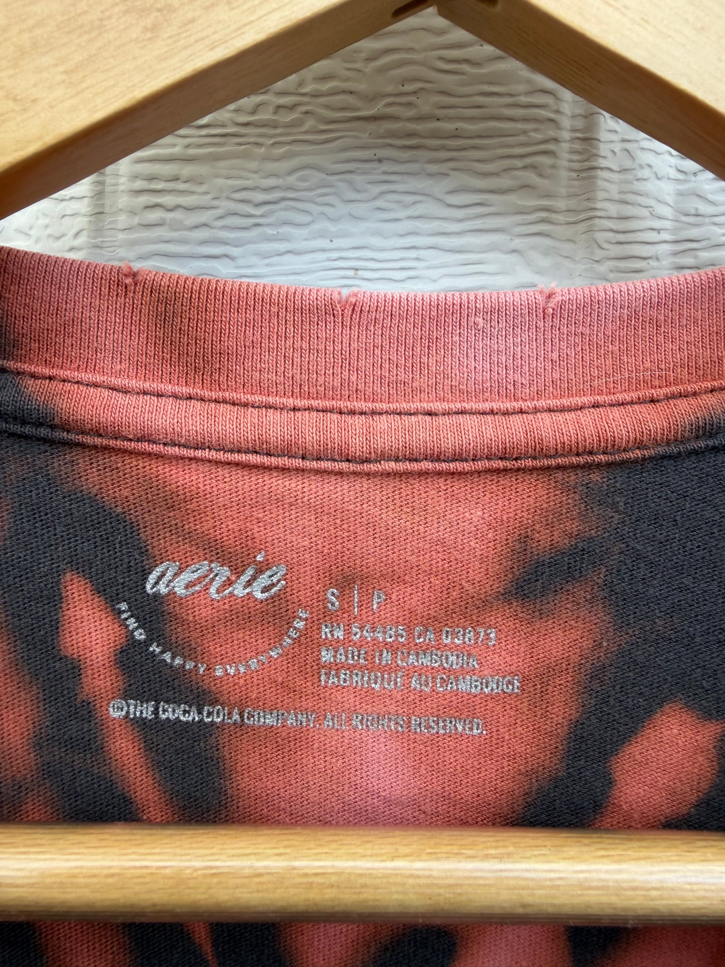 Coca-Cola Polar Bear Distressed Bleach Dye Tee - L