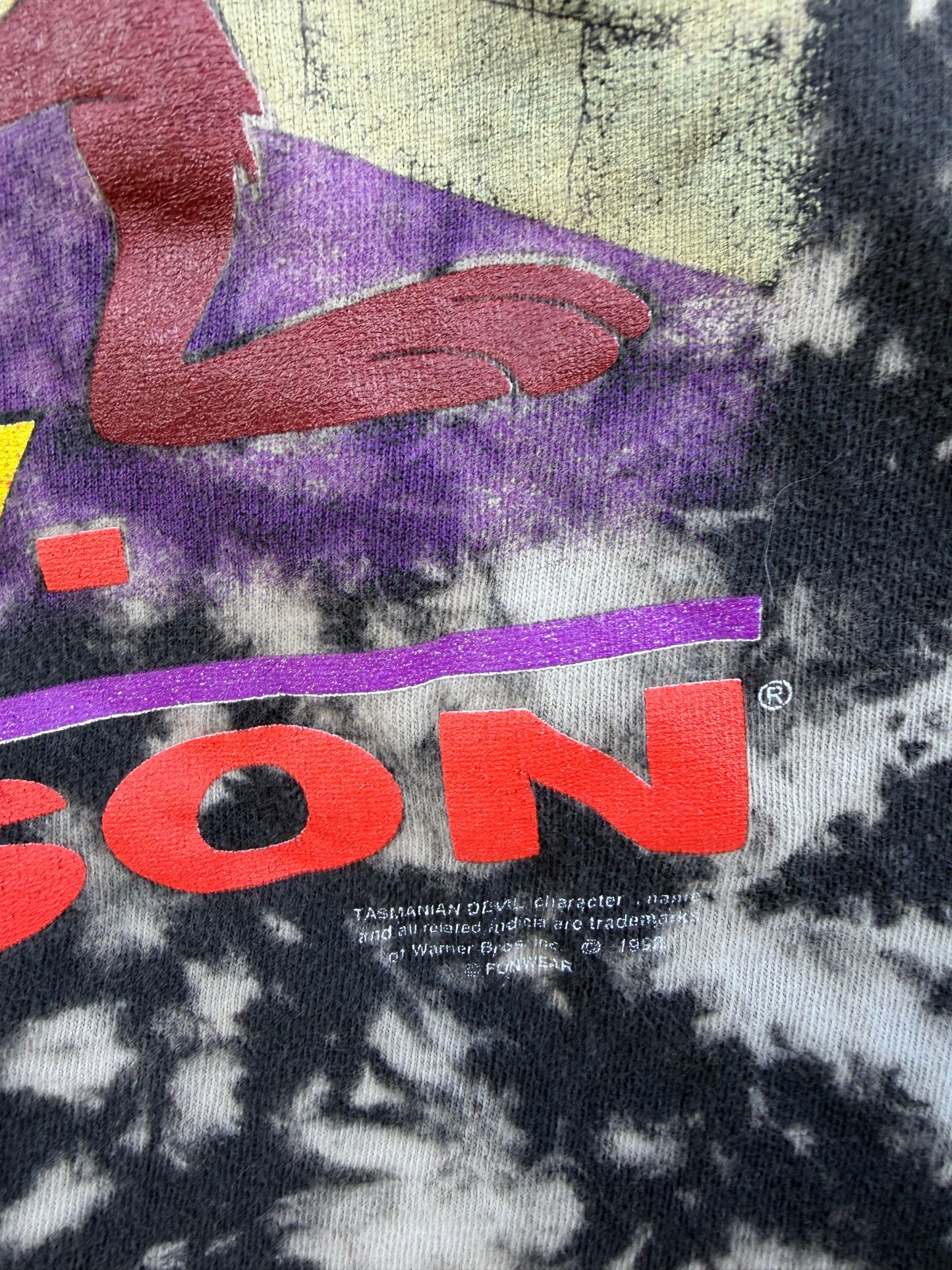 1992 Harley Taz Mockneck Bleach Dye Long Sleeve - XS