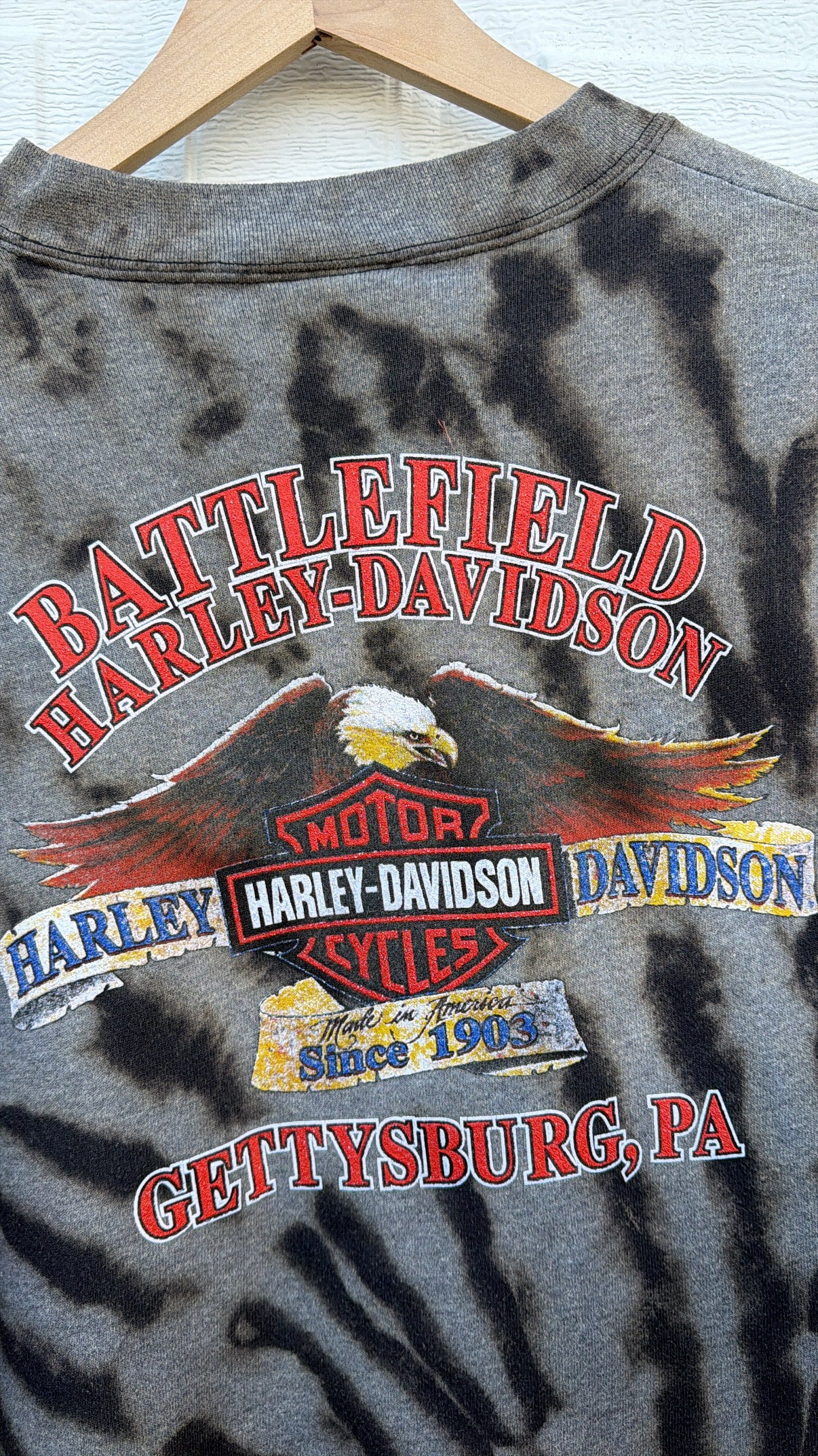 2000 Harley Bleach Dye Crewneck - L