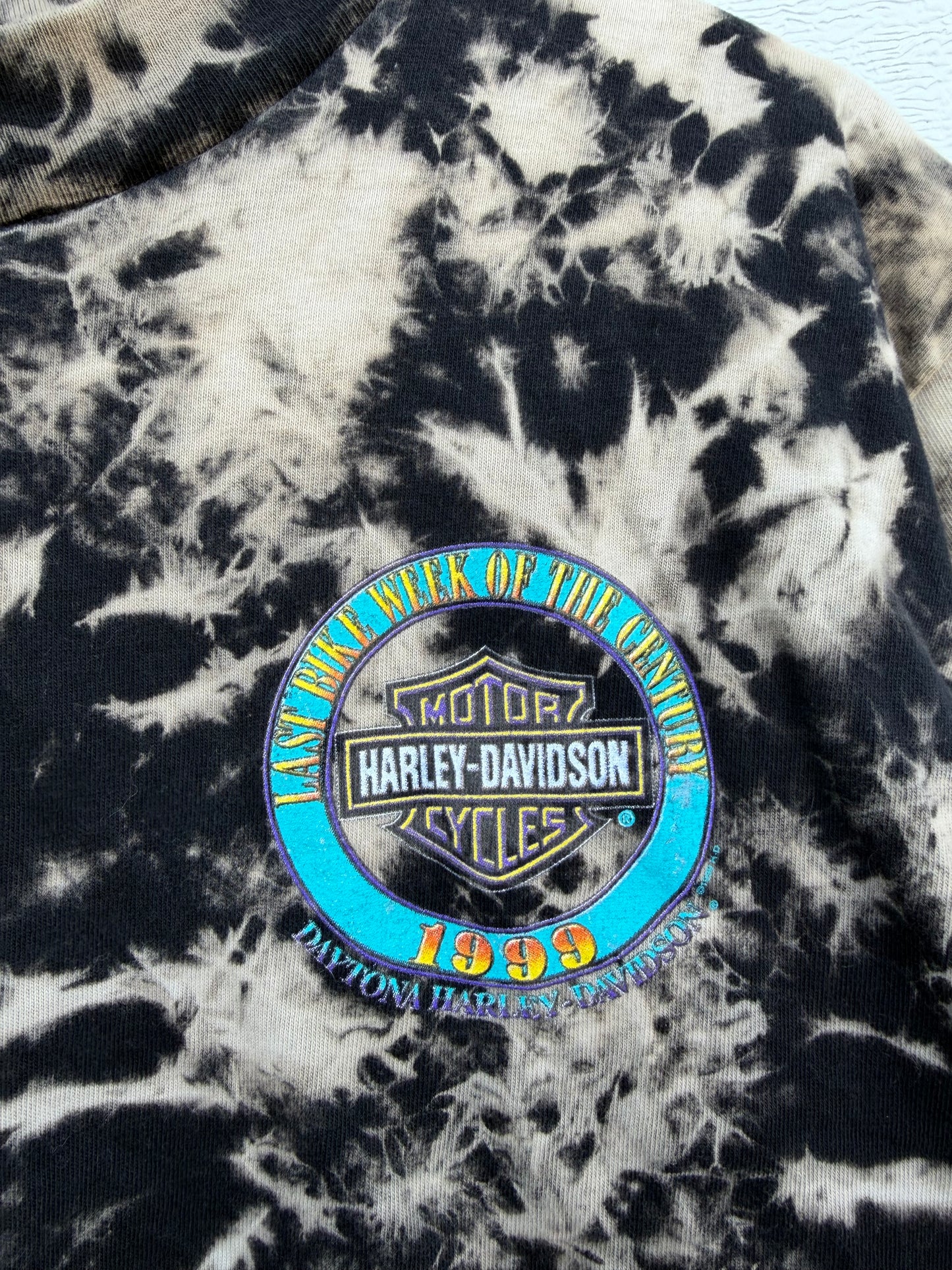 1999 Harley Daytona Bleach Dye Tee - L