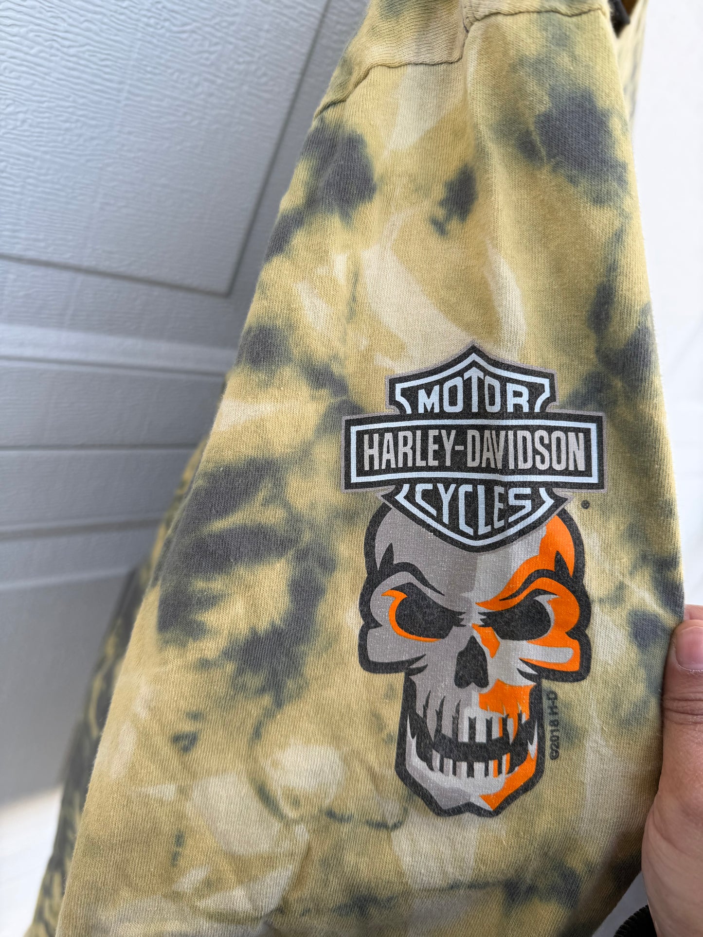 2018 Harley Pocket Bleach Dye Long Sleeve - XL
