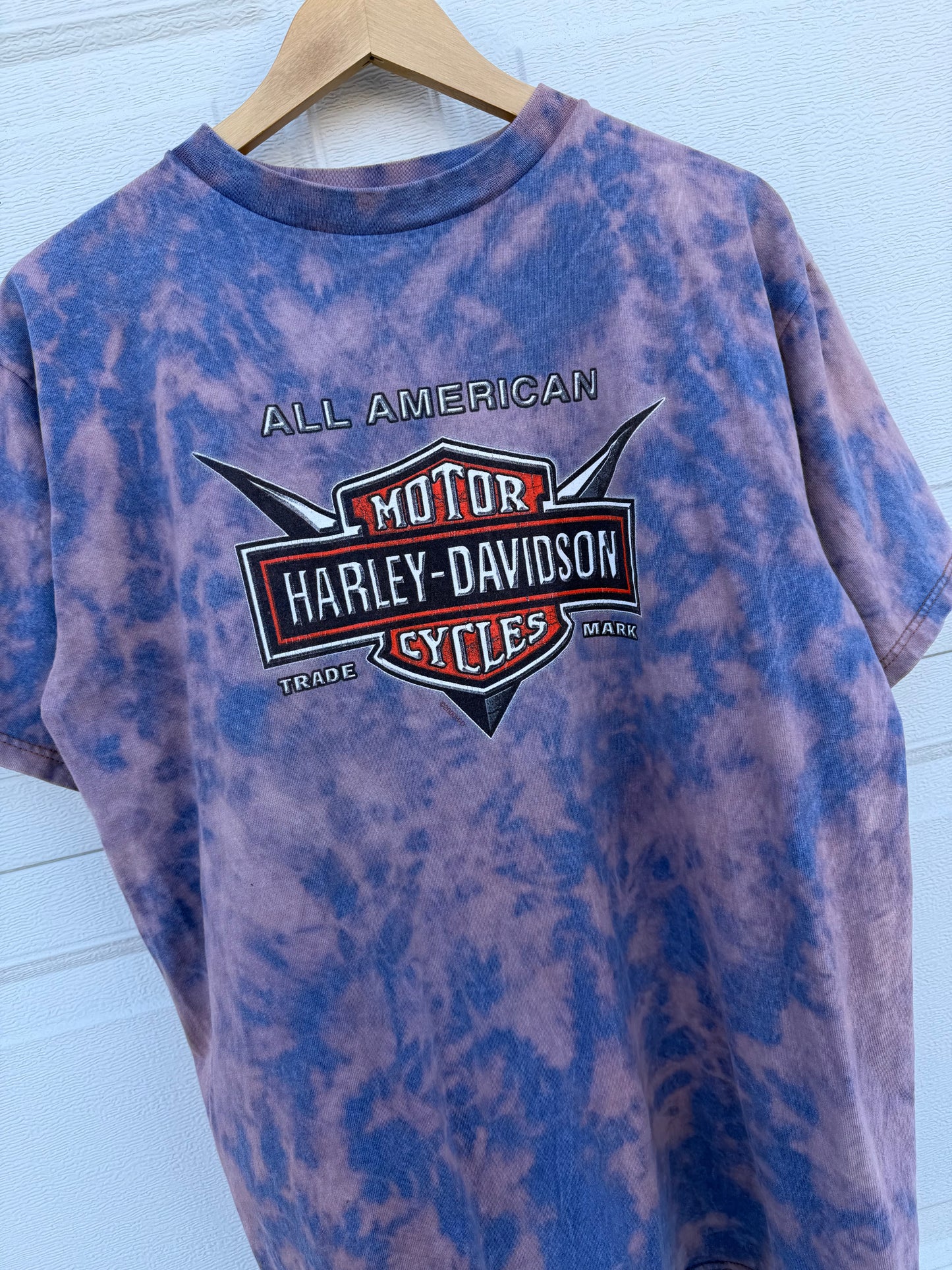 2000 Harley Bleach Dye Tee - L