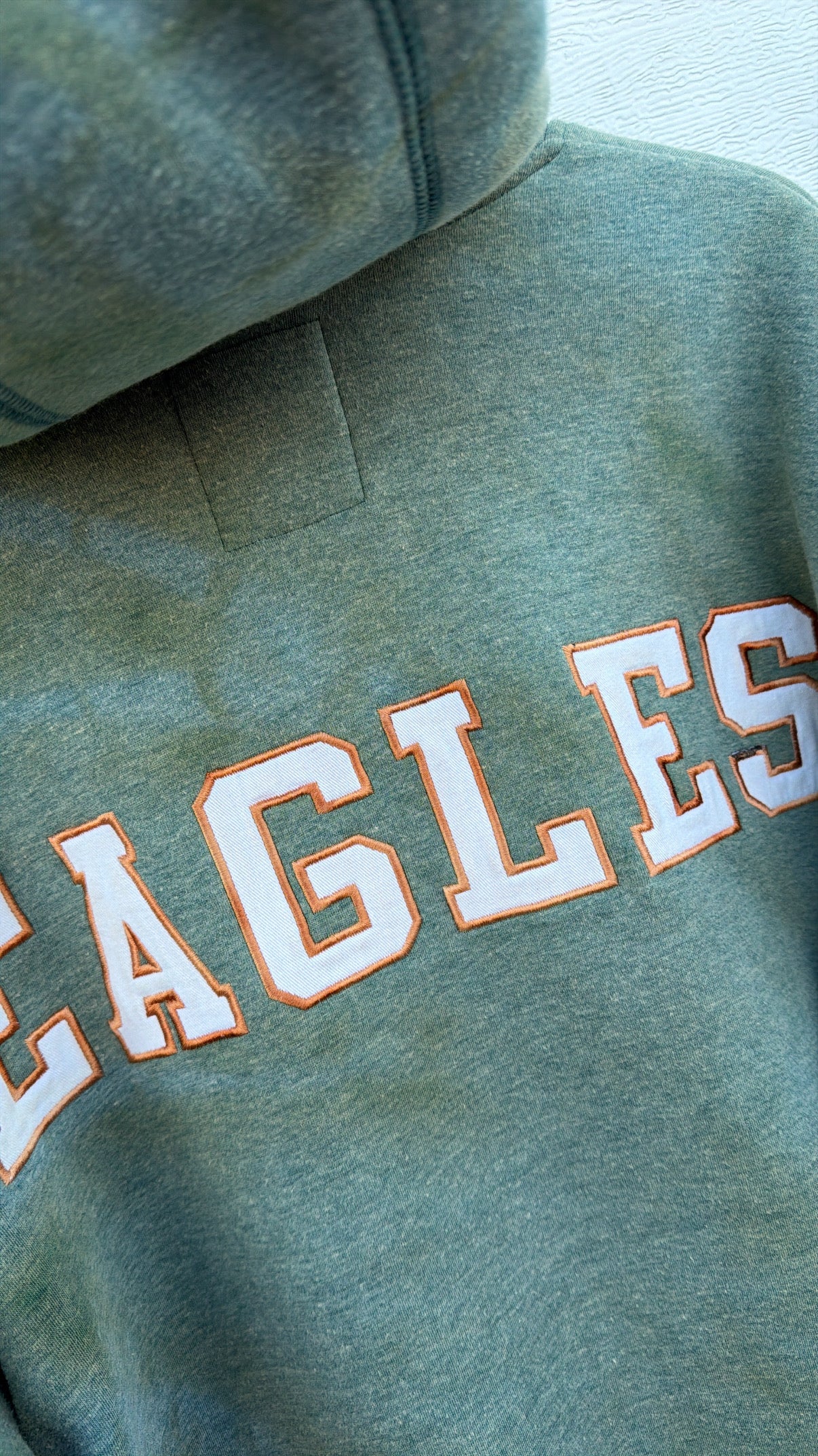 2000s Eagles Embroidered Fleece Bleach Dye Zip-Up - S