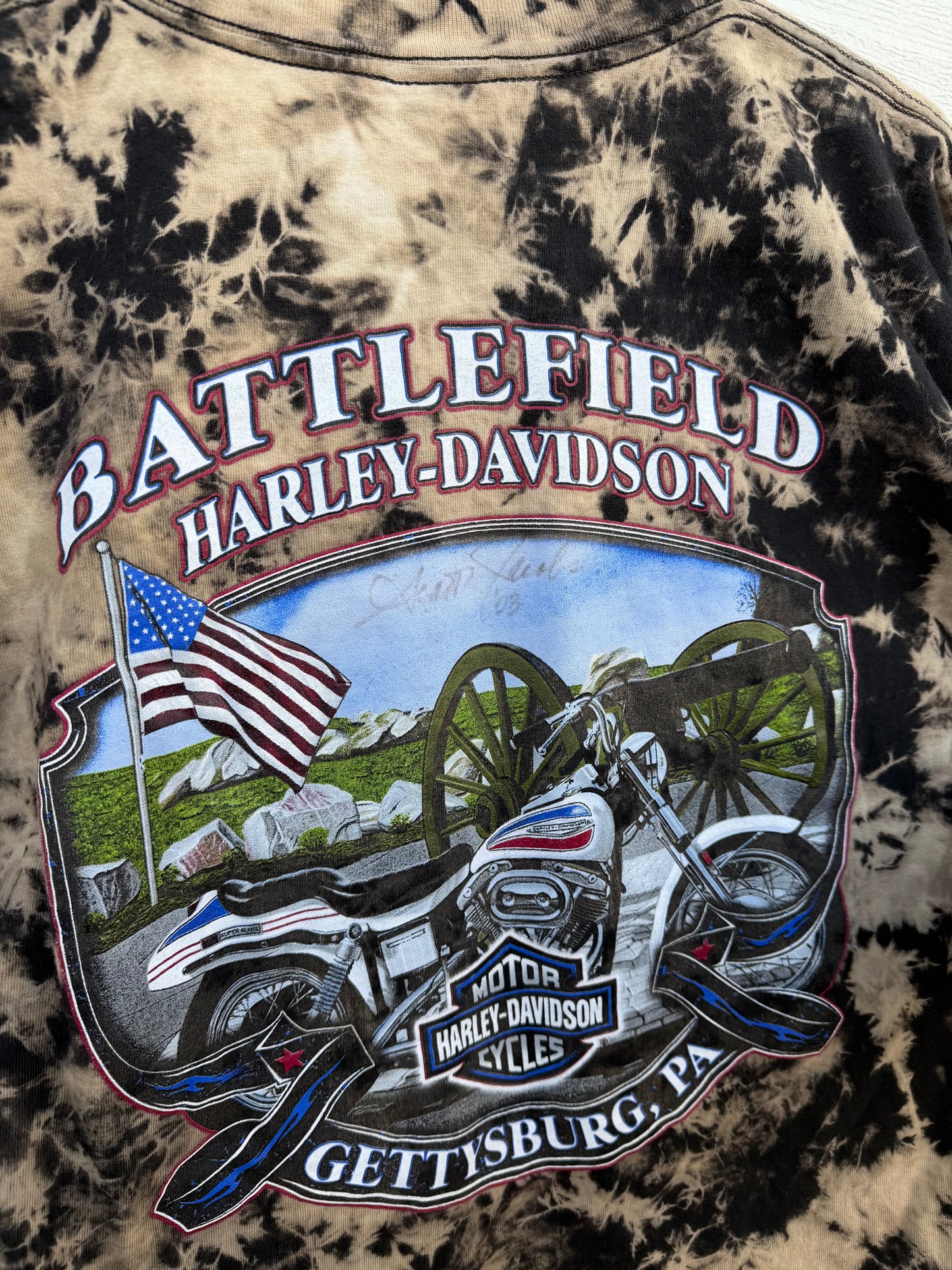 2003 Harley Bleach Dye Tee - L