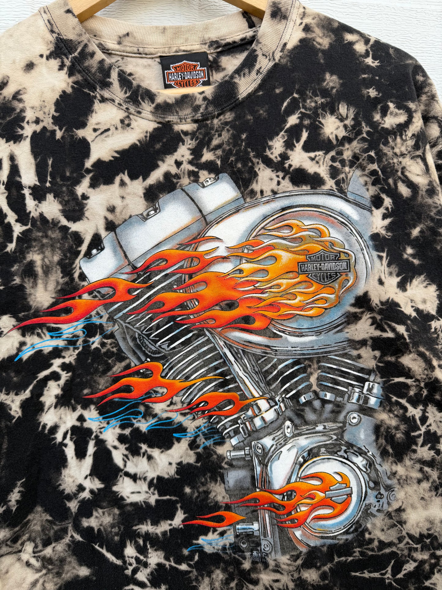 2001 Harley Bleach Dye Tee - L