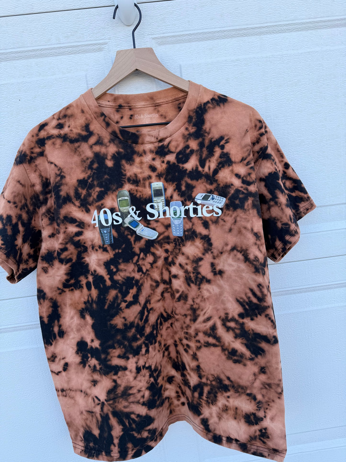 40s & Shorties Y2K Bleach Dye Tee - L