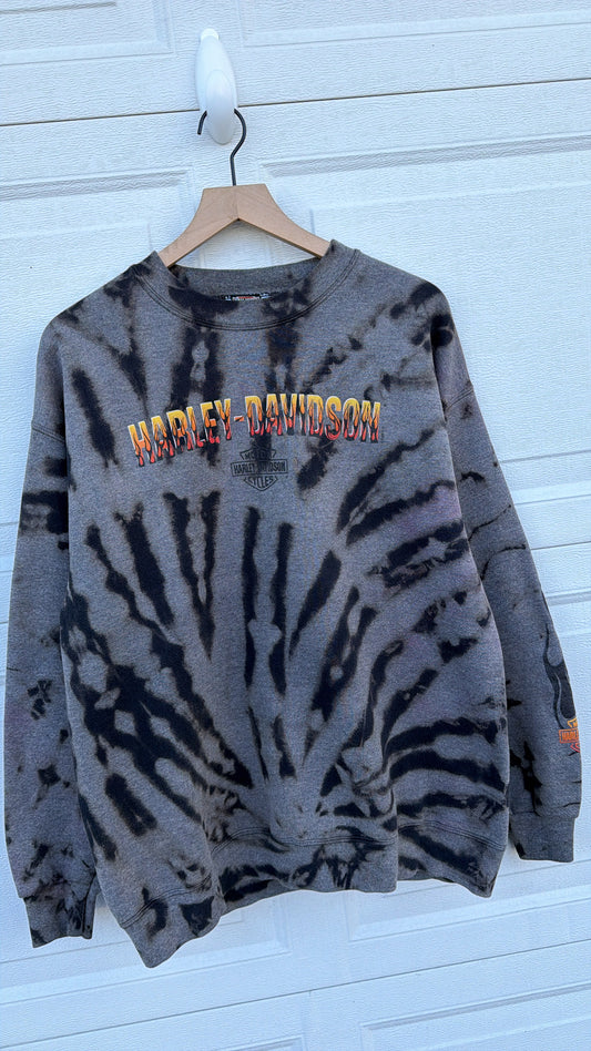 2000 Harley Bleach Dye Crewneck - L