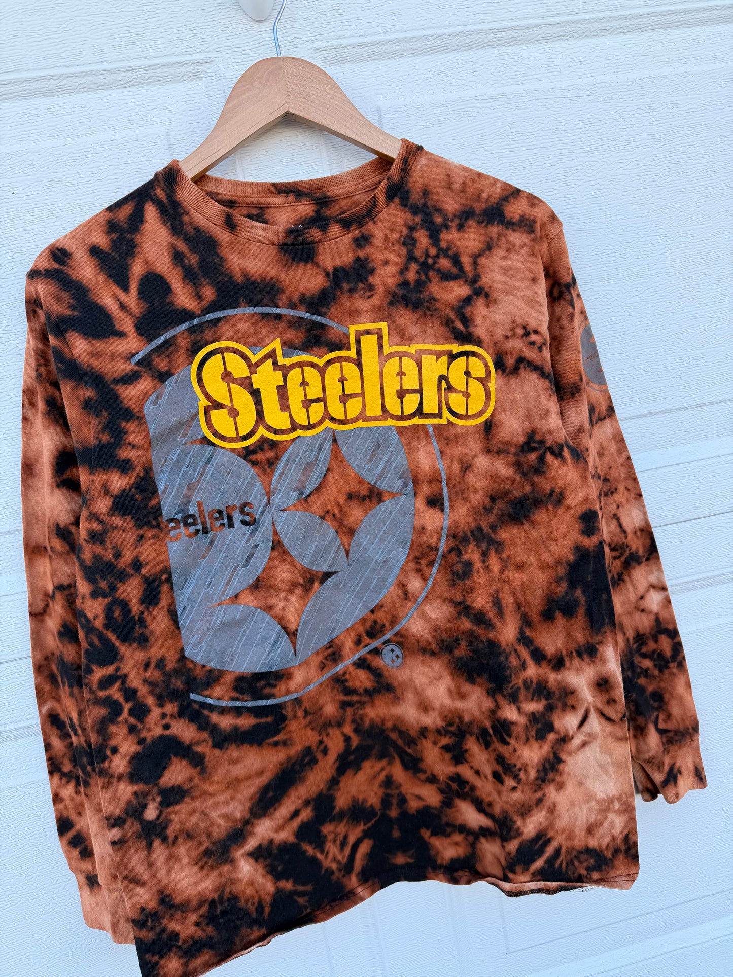 Steelers Bleach Dye Long Sleeve - M