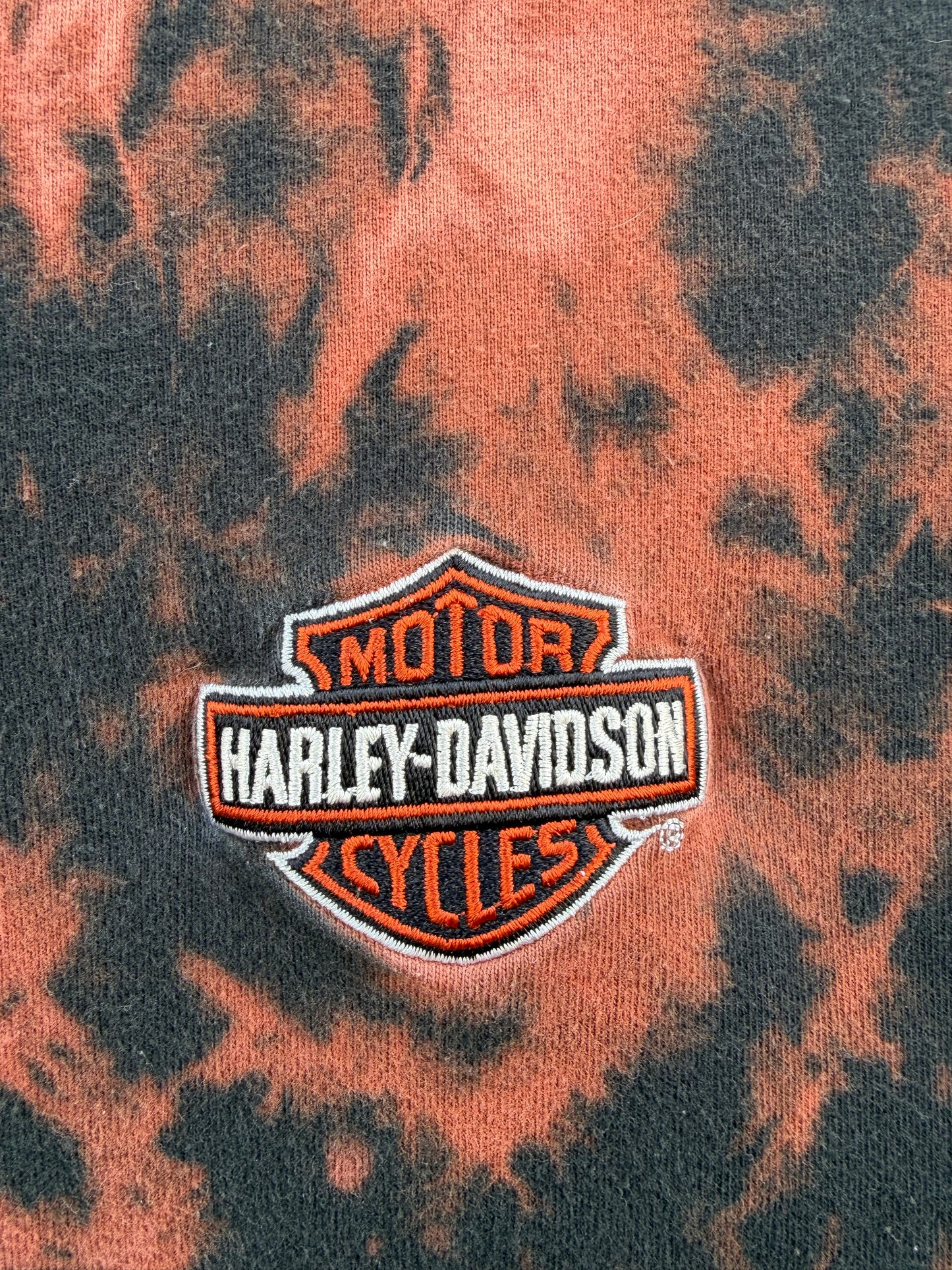 2000 Harley Mockneck Embroidered Bleach Dye Long Sleeve - 3XL