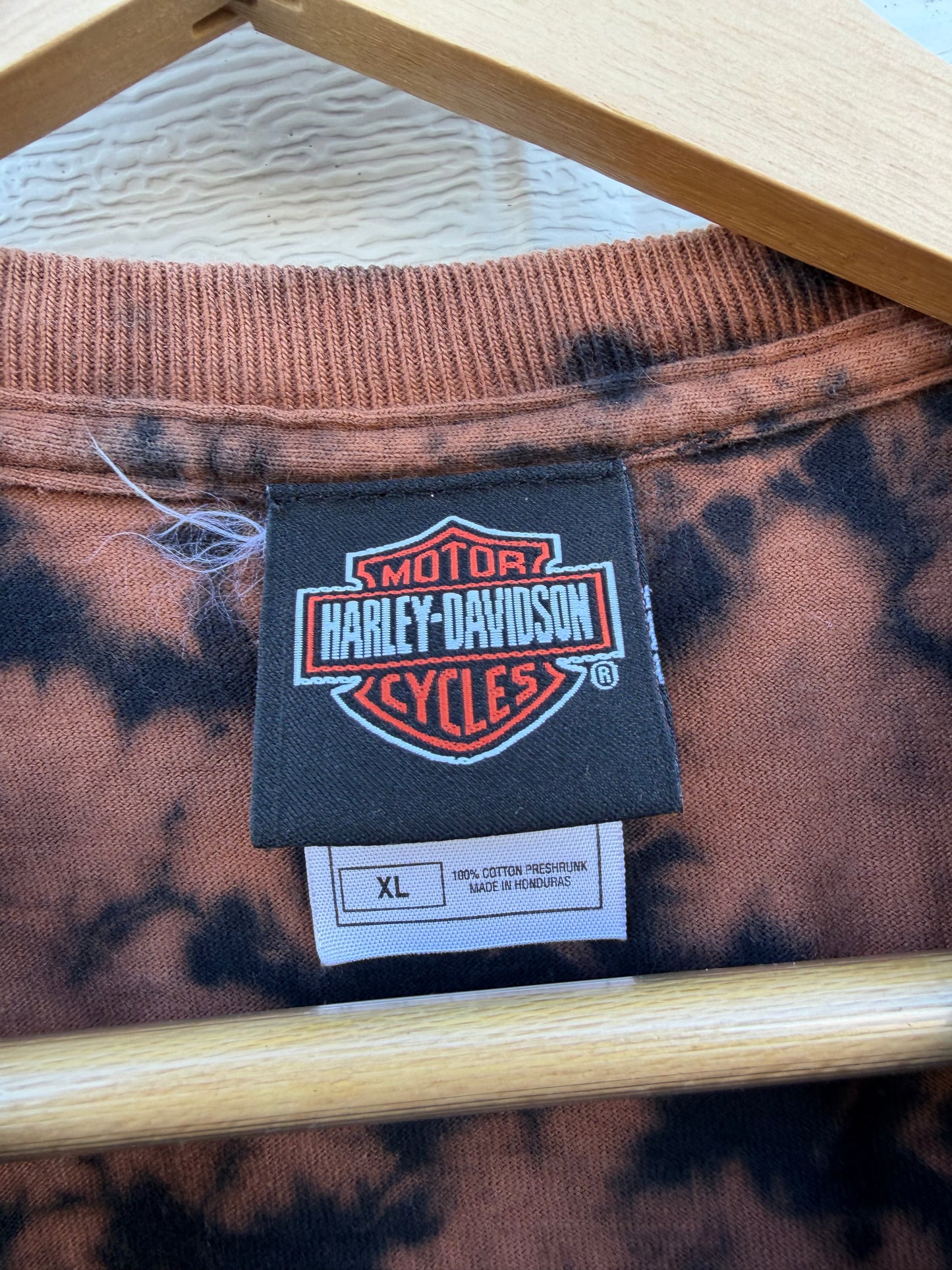 2000s Harley Police Bleach Dye Tee - XL