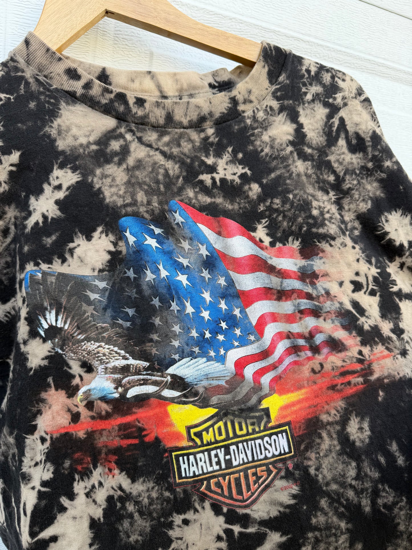 2002 Harley Bleach Dye Tee - L
