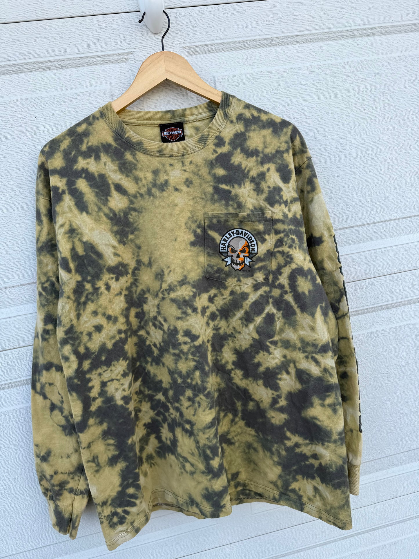 2018 Harley Pocket Bleach Dye Long Sleeve - XL