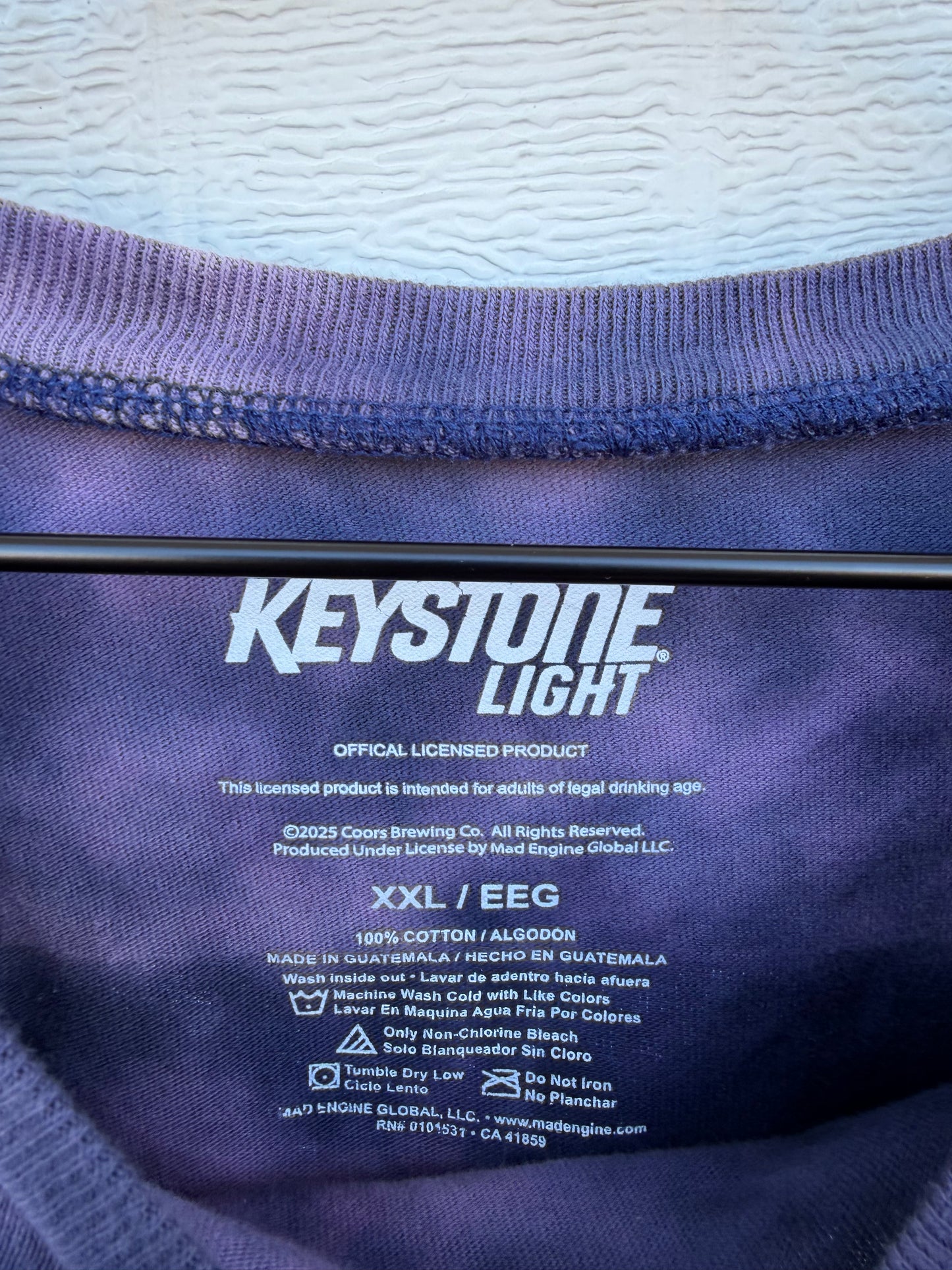 Keystone Light Bleach Dye Tee - XXL
