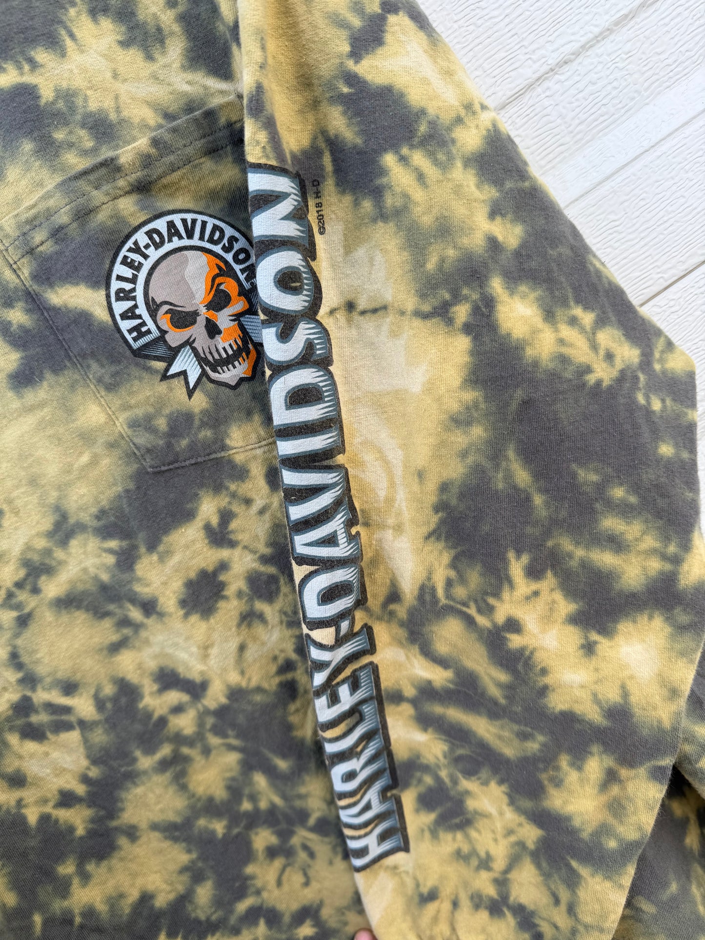 2018 Harley Pocket Bleach Dye Long Sleeve - XL
