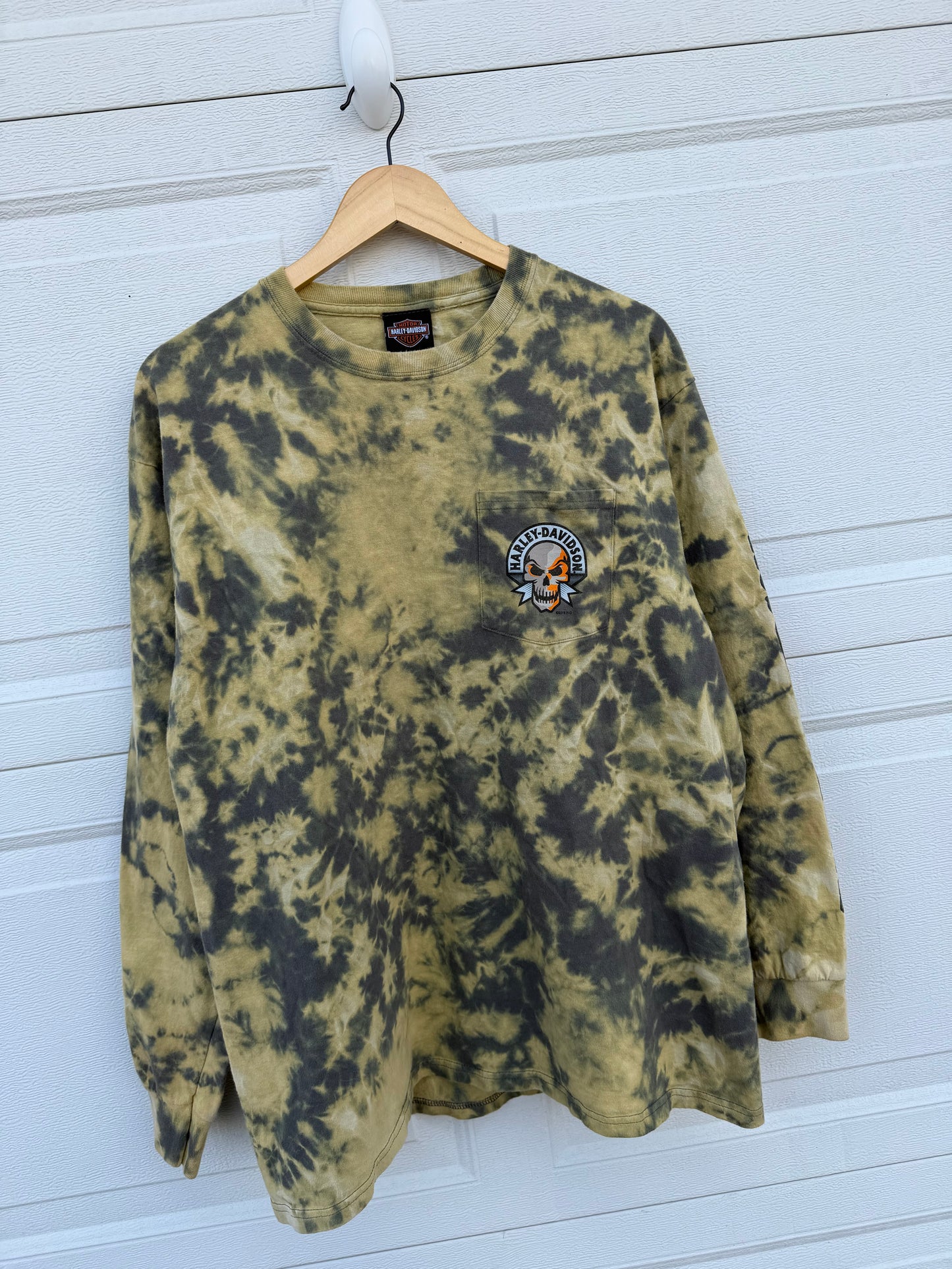 2018 Harley Pocket Bleach Dye Long Sleeve - XL