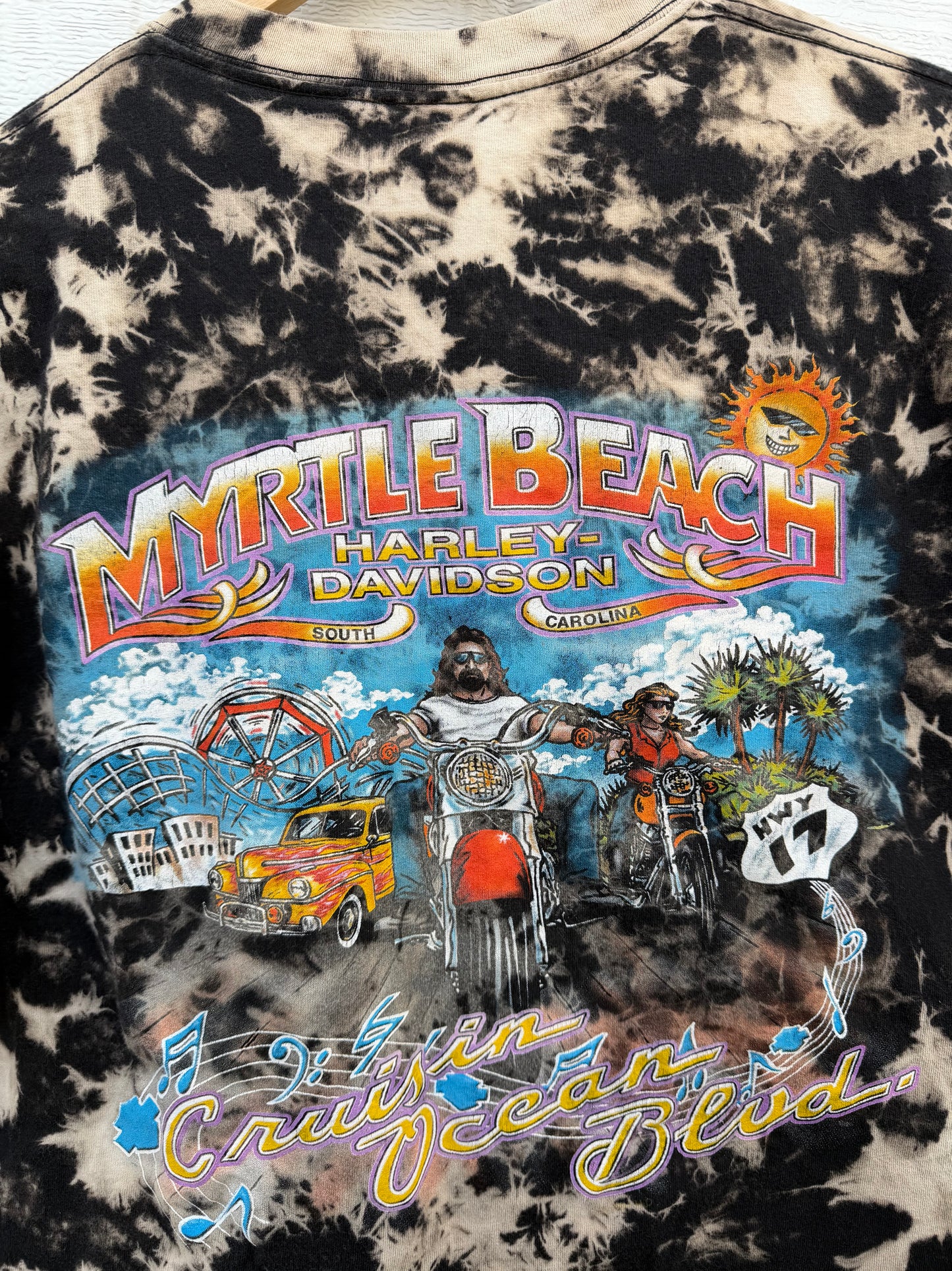 2001 Harley Bleach Dye Tee - L