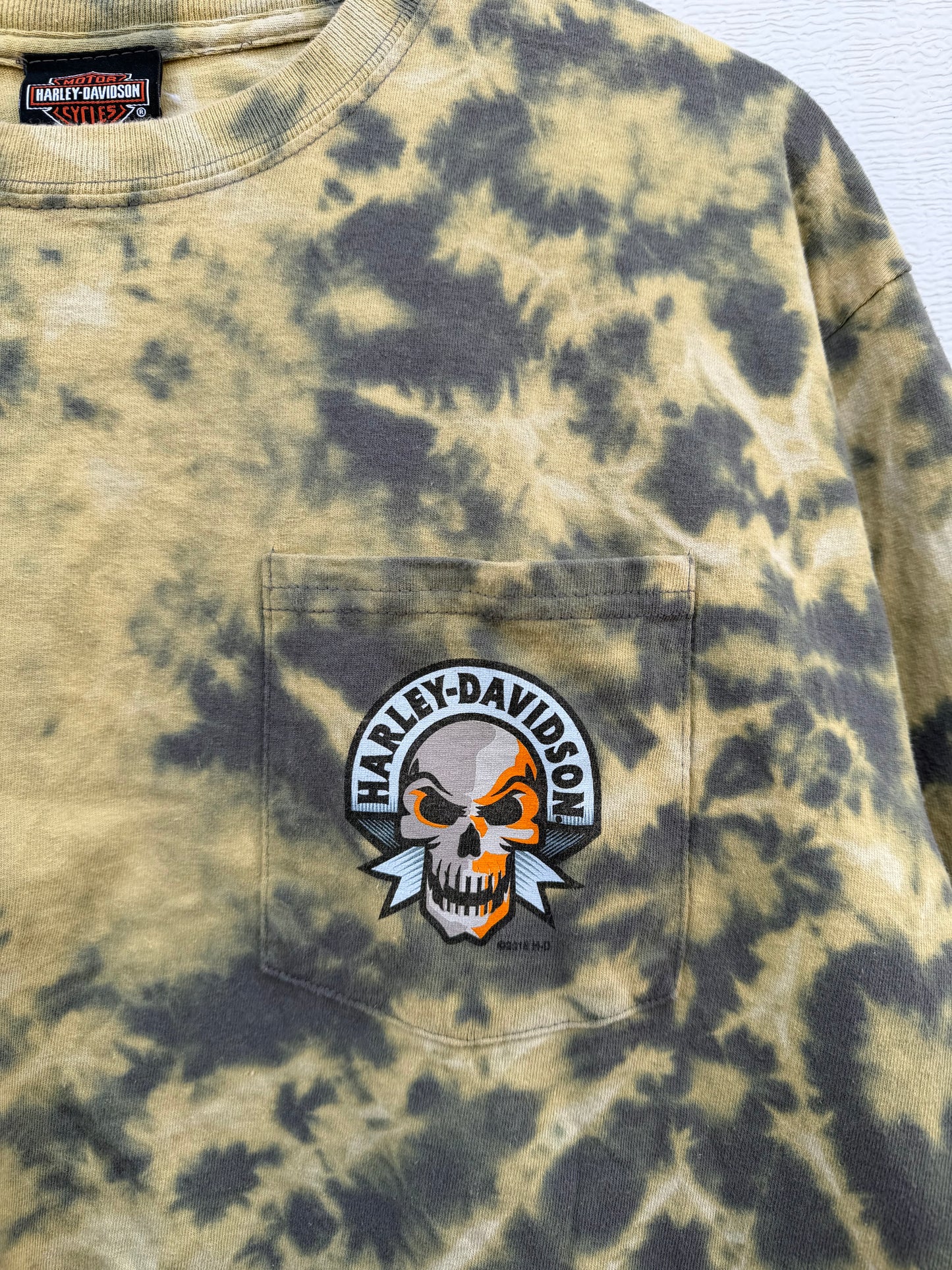 2018 Harley Pocket Bleach Dye Long Sleeve - XL