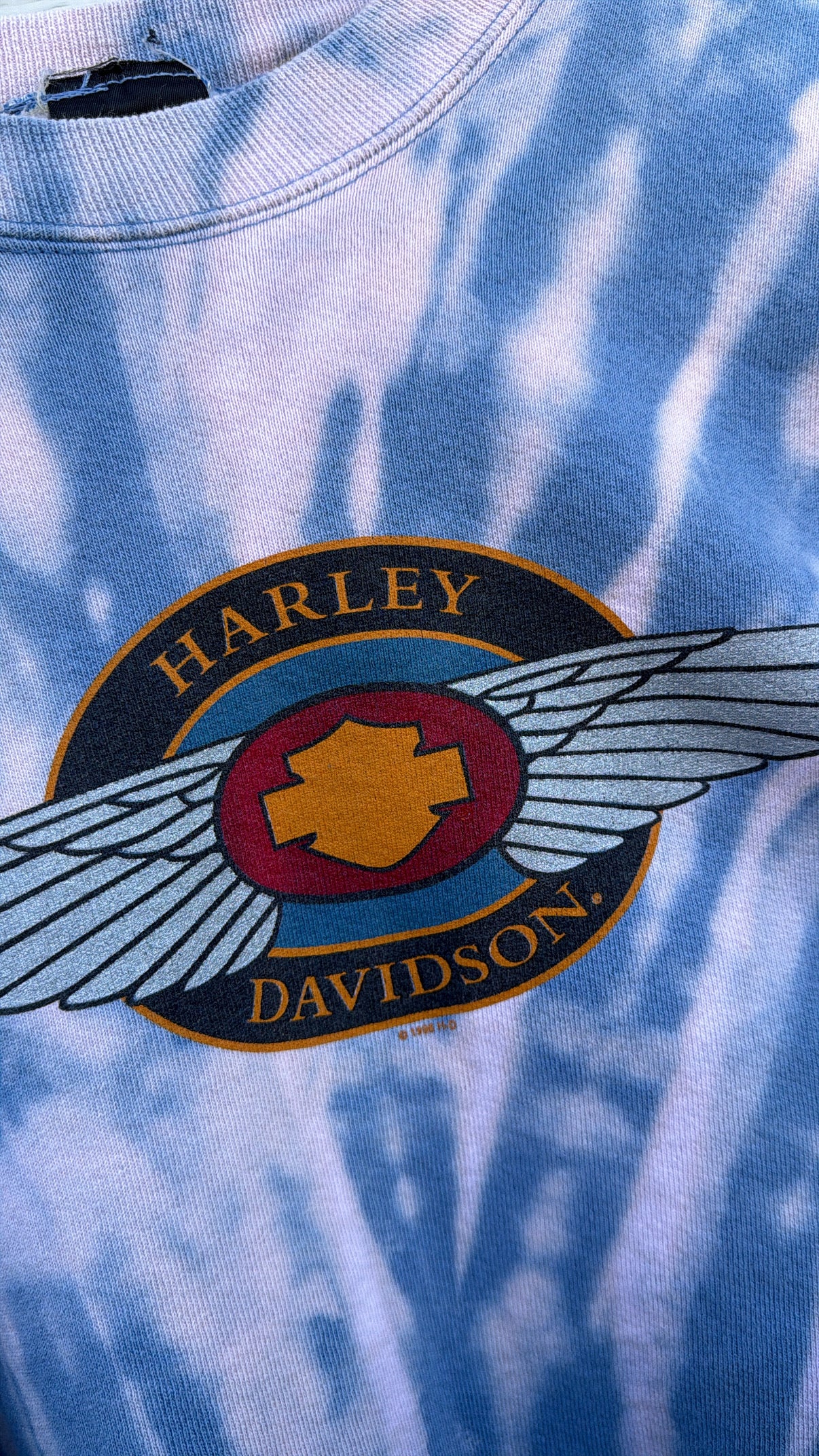1996 Harley Bleach Dye Crewneck - L