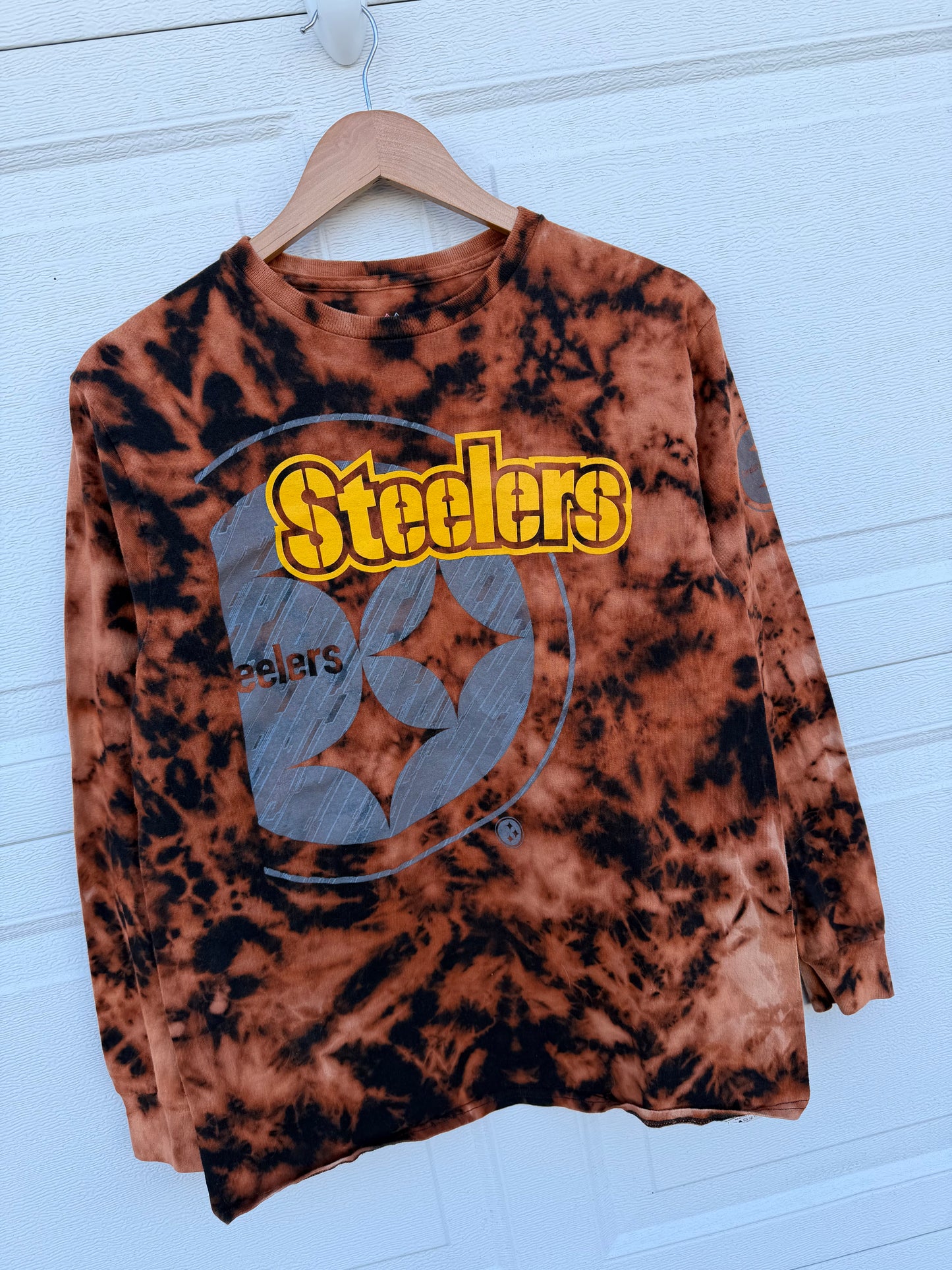 Steelers Bleach Dye Long Sleeve - M
