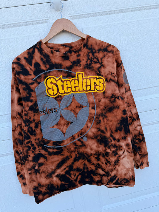 Steelers Bleach Dye Long Sleeve - M
