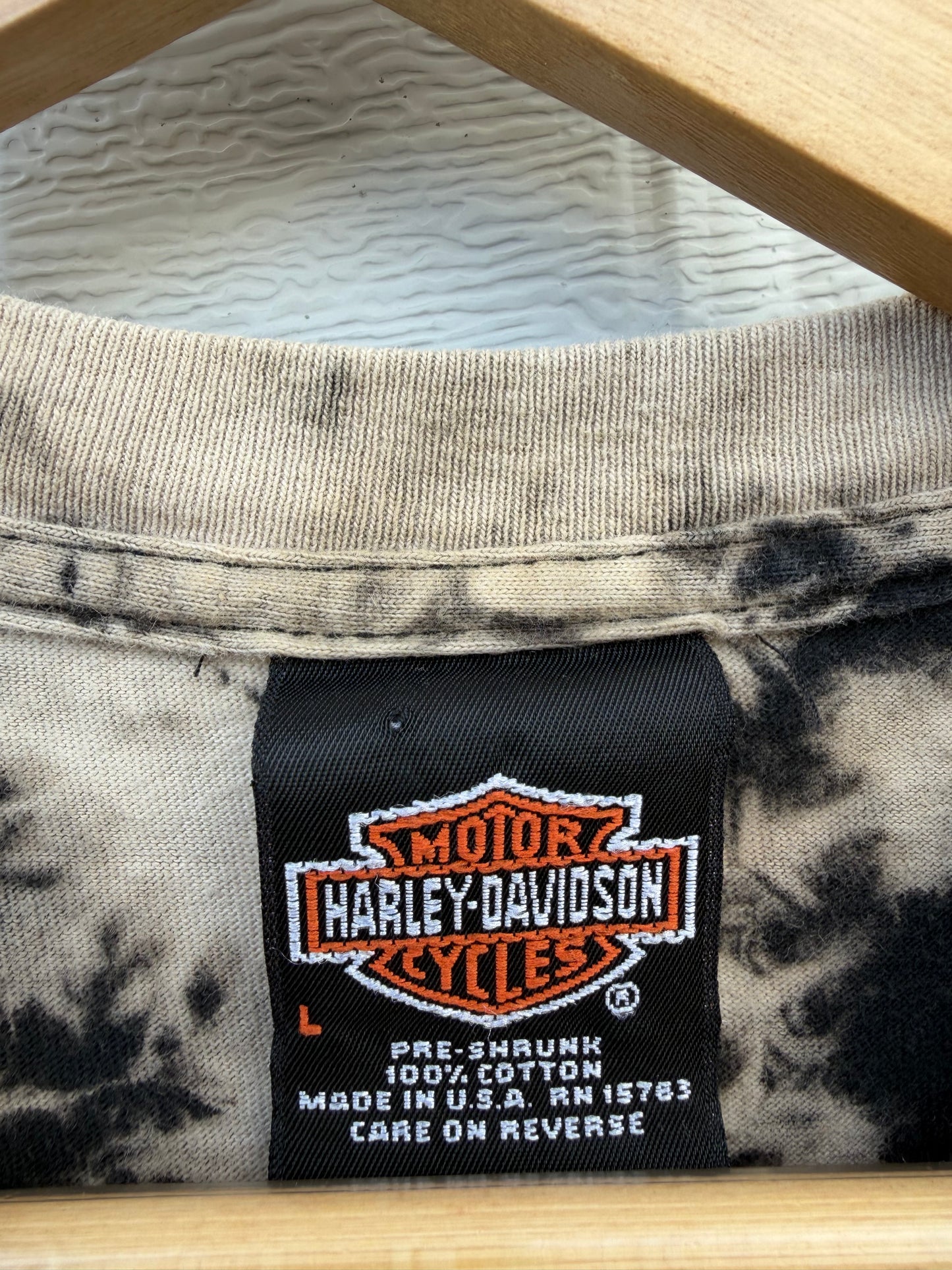 2001 Harley Bleach Dye Tee - L