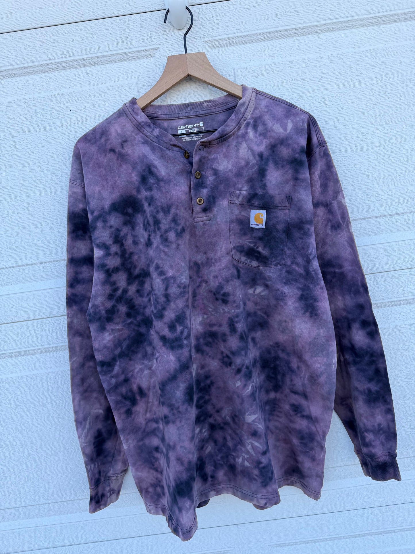 Carhartt Loose Fit Bleach Dye Pocket Long Sleeve - L Tall (Oversized)