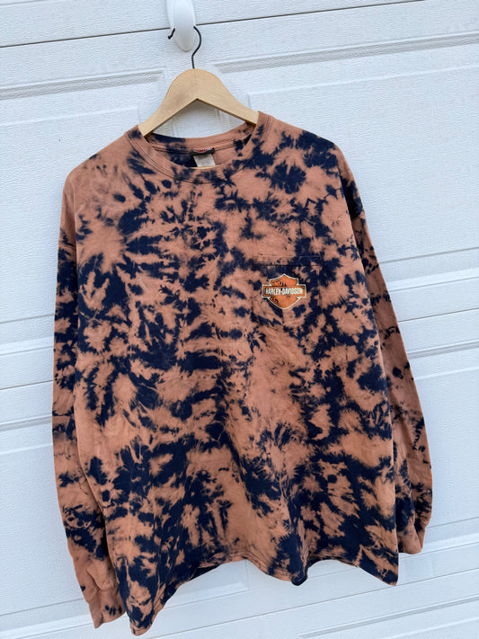 2017 Harley Pocket Bleach Dye Long Sleeve - XXL