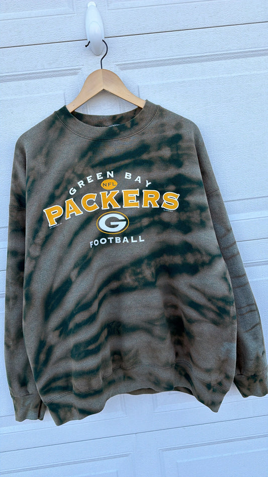 2000 Packers Bleach Dye Crewneck - XXL