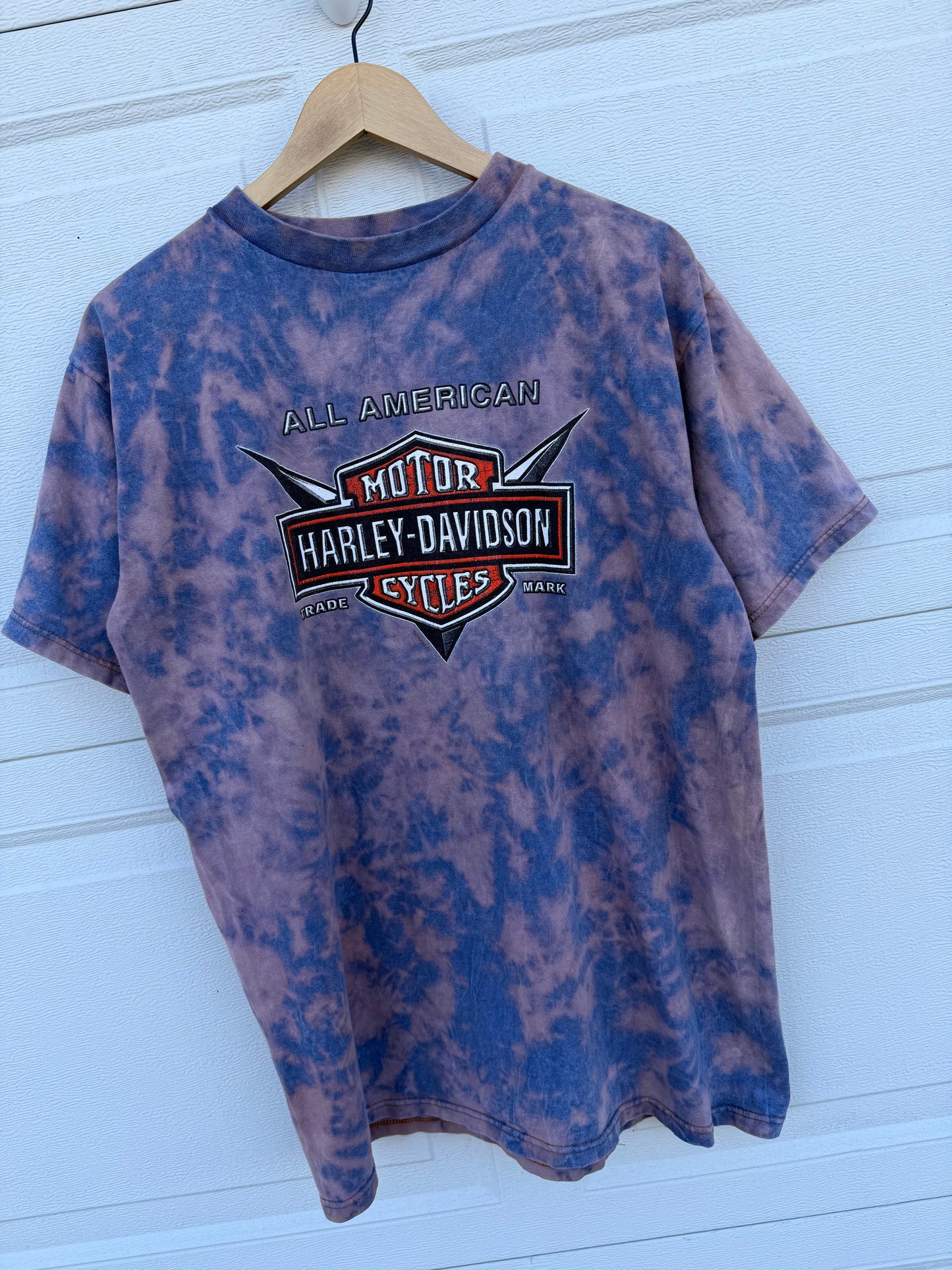 2000 Harley Bleach Dye Tee - L