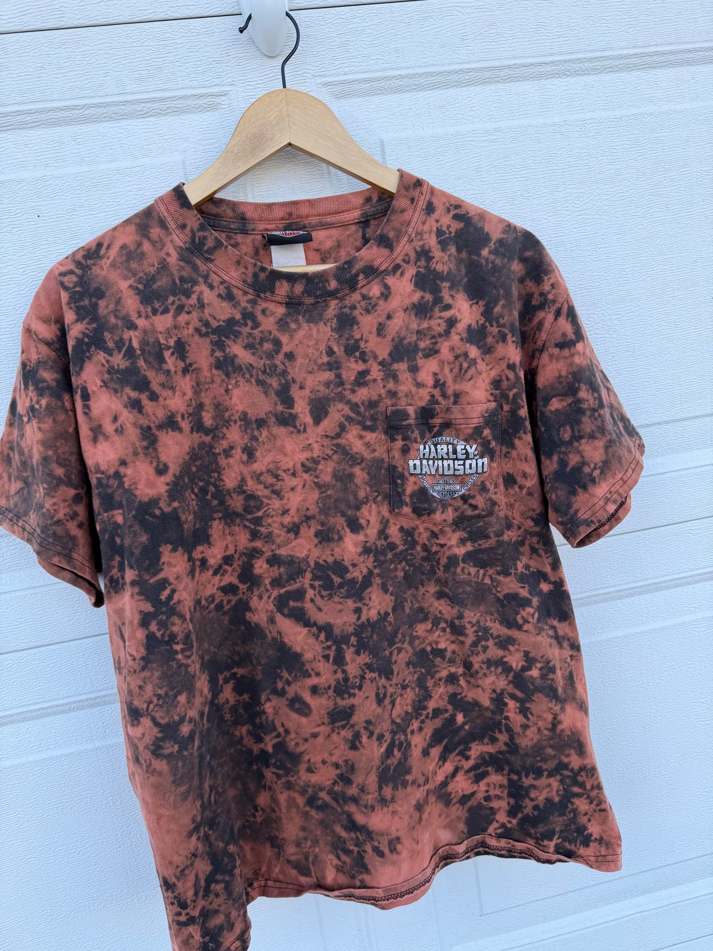 2014 Harley Pocket Bleach Dye Tee - L