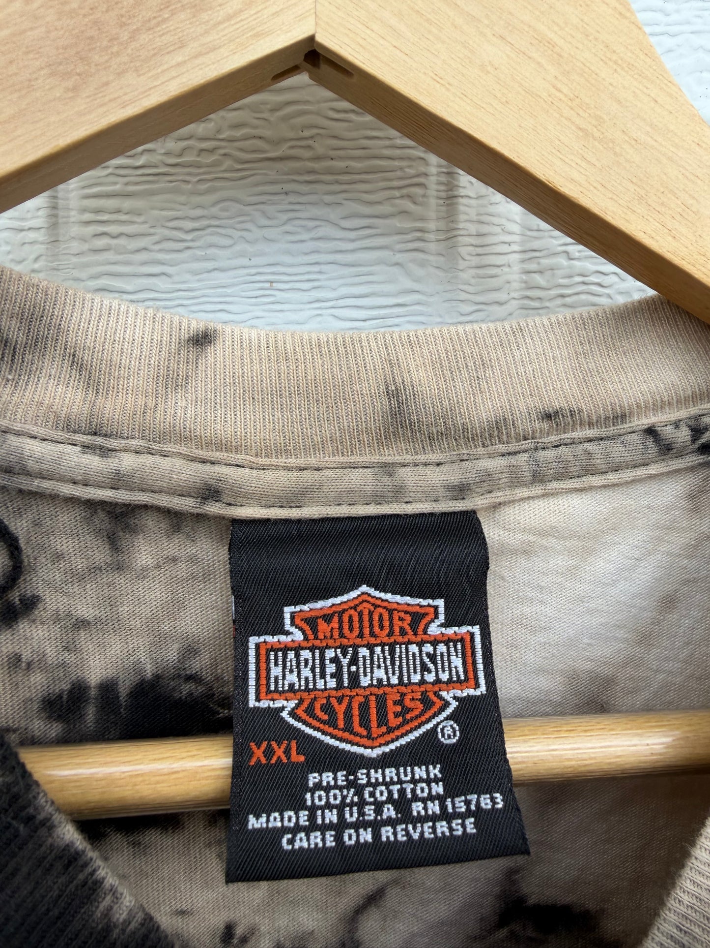 2001 Harley Black Hills Rally Sturgis Bleach Dye Tee - XXL